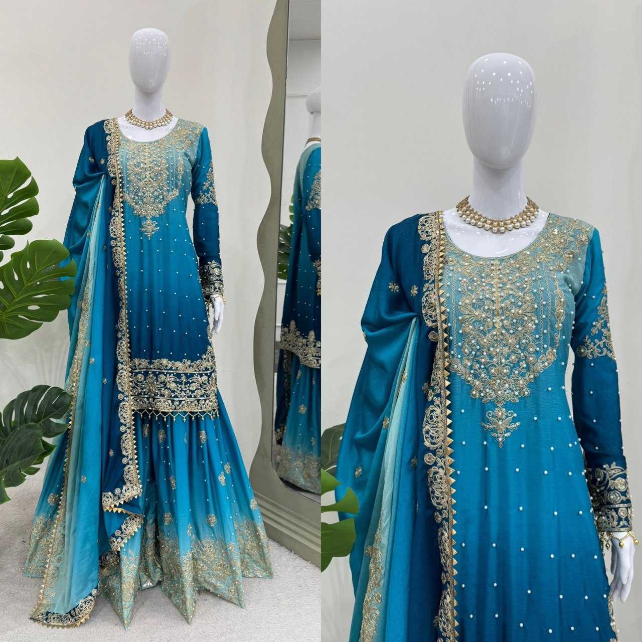 Ynf Chinon RIN133 1498 Suits & Dresses Wedding Collections Festive Collections Wholesale Ladies Suits Sharara Salwar Suits Wedding Outfits Manufacturer