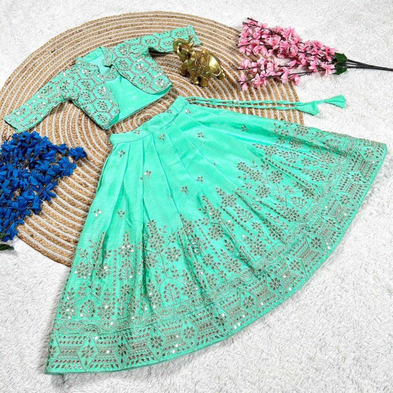 Ynf Chinon Silk KESH109 RRK114 Kids Wear Wholesale Kids Lehenga Embroidered Frock Kids Ghagra Choli Manufacturer