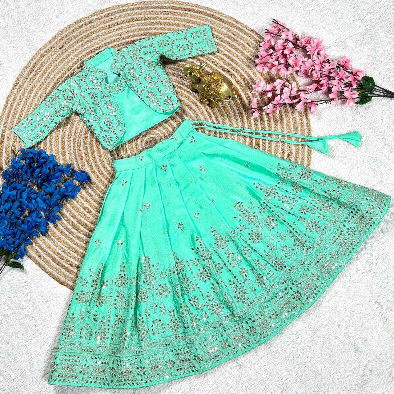 Ynf Chinon Silk KESH109 RRK114 Kids Wear Wholesale Kids Lehenga Embroidered Frock Kids Ghagra Choli Manufacturer