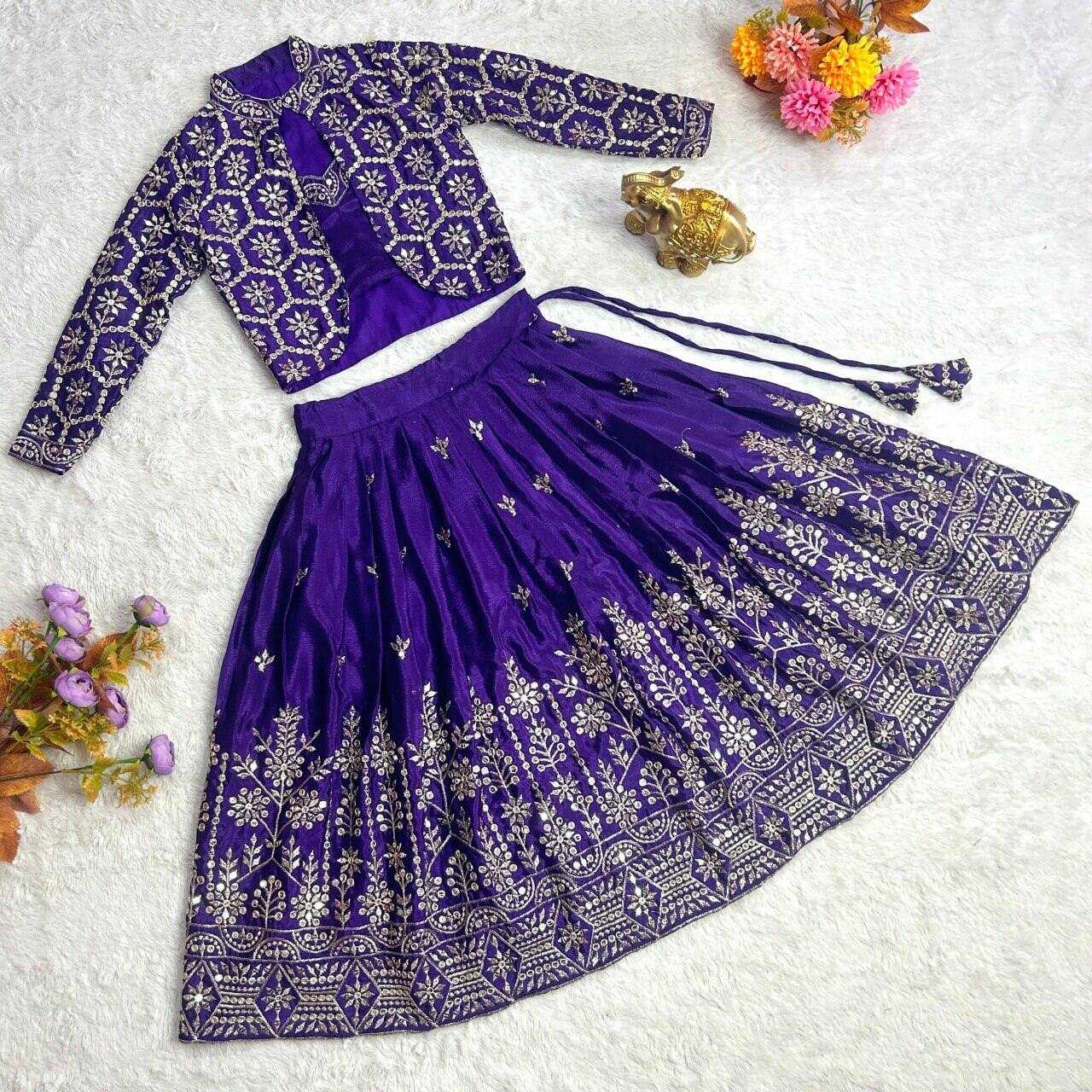 Ynf Chinon Silk KESH109 RRK114 Kids Wear Wholesale Kids Lehenga Embroidered Frock Kids Ghagra Choli Manufacturer