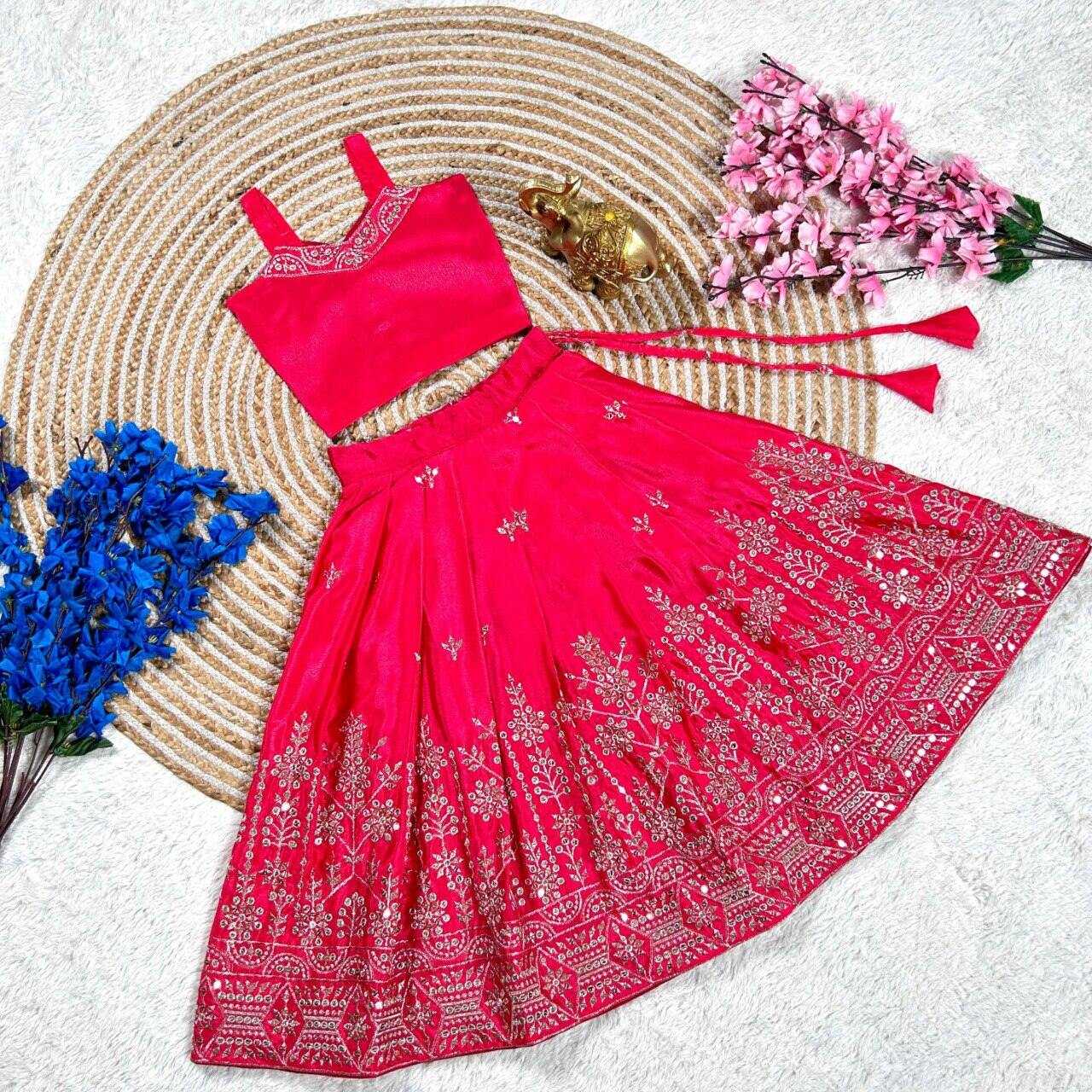 Ynf Chinon Silk KESH109 RRK114 Kids Wear Wholesale Kids Lehenga Embroidered Frock Kids Ghagra Choli Manufacturer