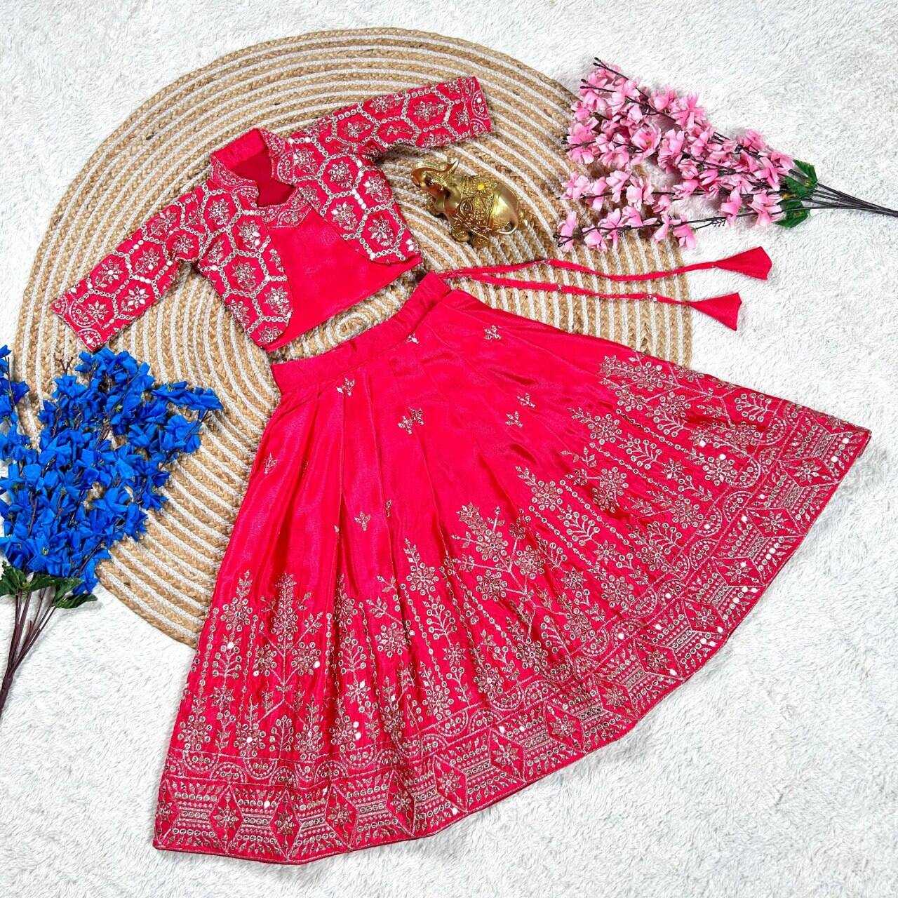 Ynf Chinon Silk KESH109 RRK114 Kids Wear Wholesale Kids Lehenga Embroidered Frock Kids Ghagra Choli Manufacturer