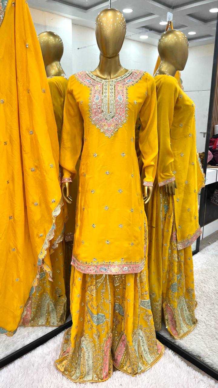 Ynf Chinon Silk KESH128 377 Suits & Dresses Wholesale Sharara Salwar Suits Ladies Silk Suit Party wear suits Manufacturer