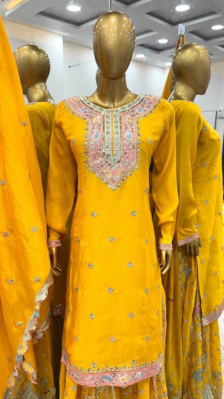 Ynf Chinon Silk KESH128 377 Suits & Dresses Wholesale Sharara Salwar Suits Ladies Silk Suit Party wear suits Manufacturer