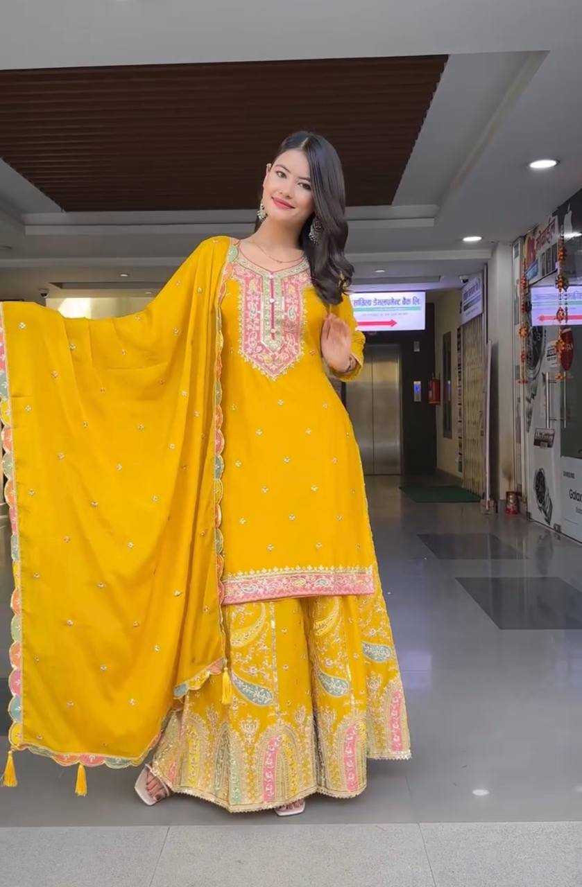 Ynf Chinon Silk KESH128 377 Suits & Dresses Wholesale Sharara Salwar Suits Ladies Silk Suit Party wear suits Manufacturer