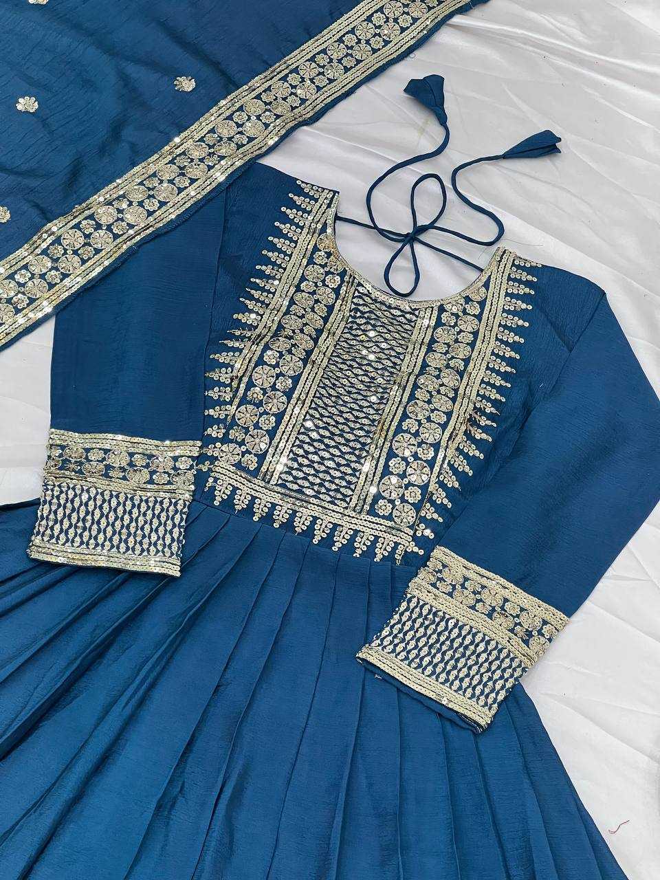 Ynf Chinon Silk KESH128 5004 Suits & Dresses Wedding Collections Festive Collections Wholesale Embroidery Suits Anarkali Suits Party wear suits Manufacturer