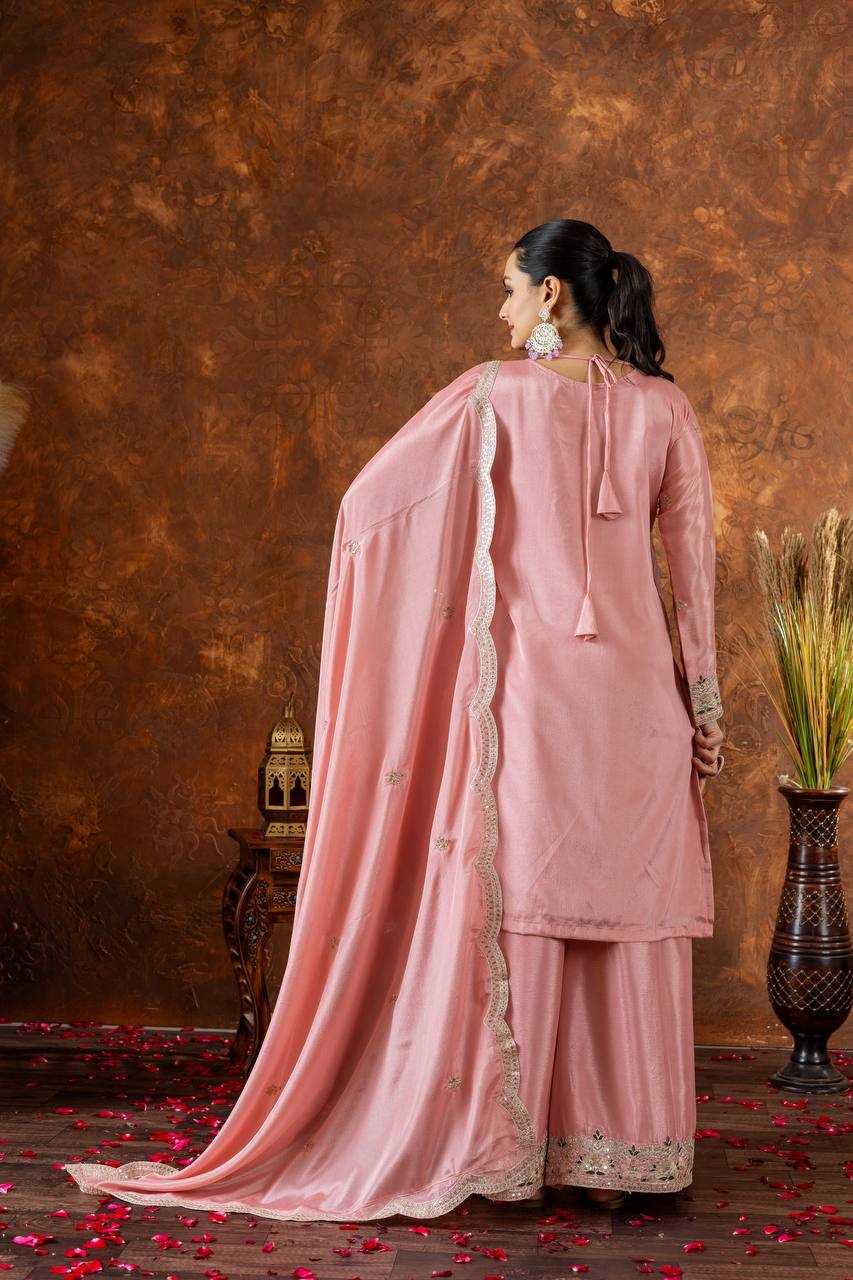 Ynf Chinon Silk KESH141 191 Suits & Dresses Wedding Collections Festive Collections Wholesale Embroidery Suits Palazzo Suit Ladies Silk Suit Manufacturer