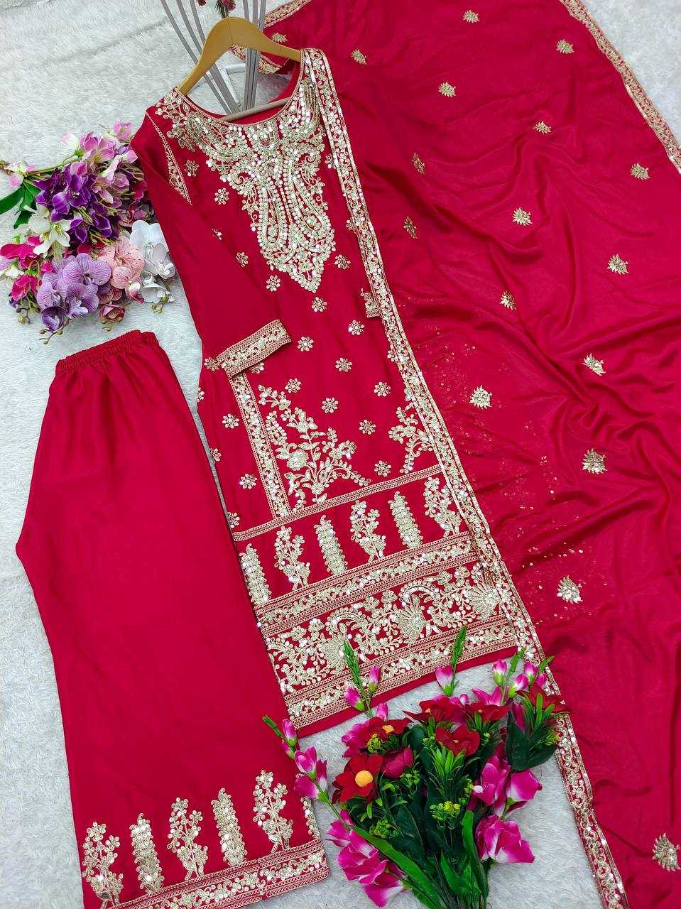 Ynf Chinon Silk KESH156 1158 Suits & Dresses Wedding Collections Festive Collections Wholesale Sharara Salwar Suits Embroidery Suits Silk Suits Manufacturer