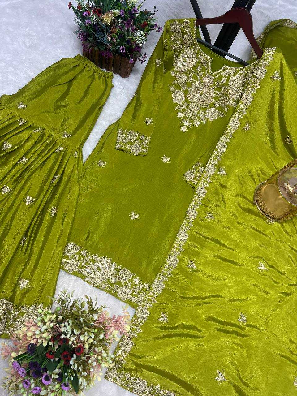 Ynf Chinon Silk KESH228 587 Suits & Dresses Wholesale Sharara Salwar Suits Embroidery Suits Ladies Silk Suit Manufacturer