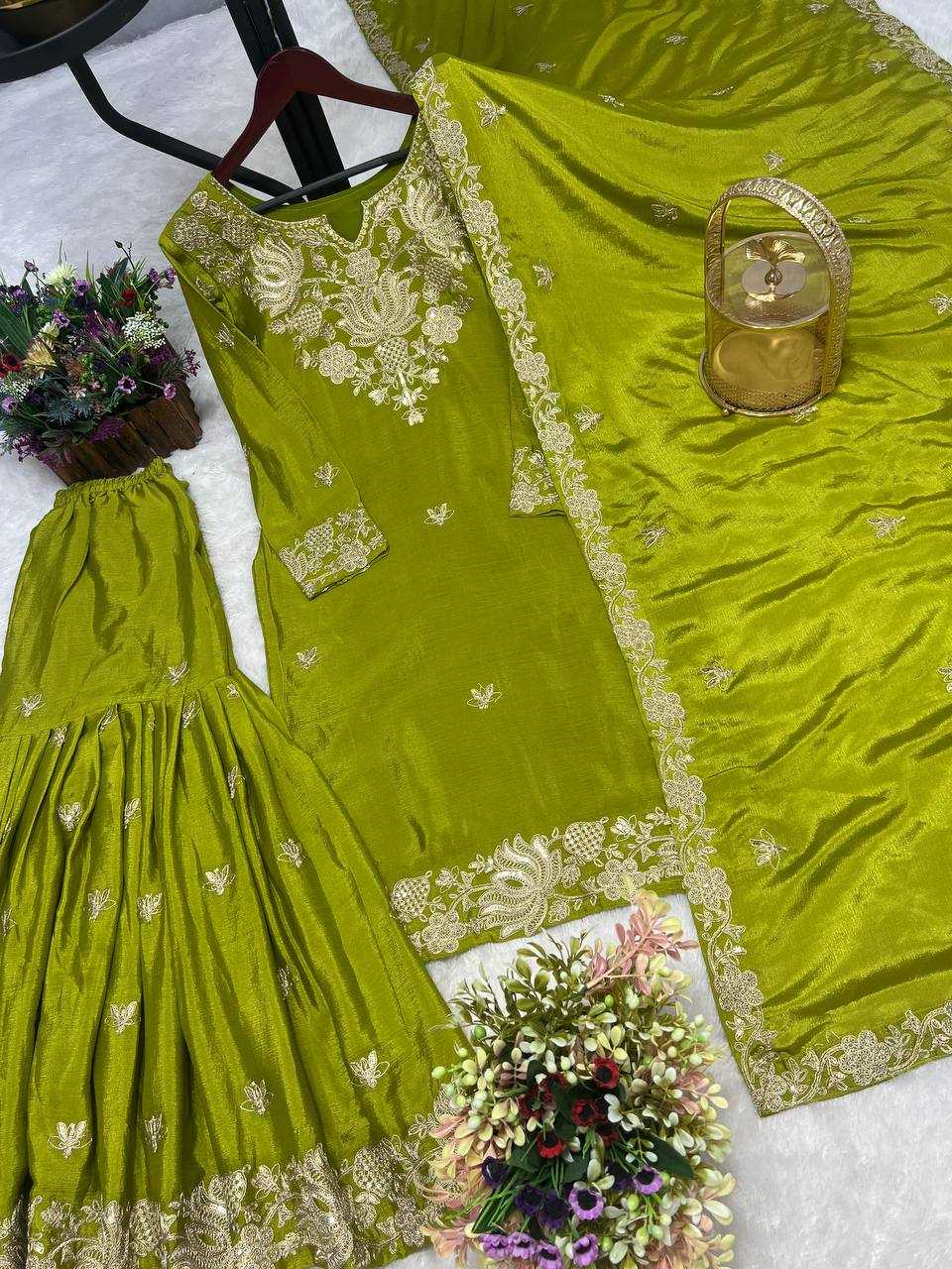 Ynf Chinon Silk KESH228 587 Suits & Dresses Wholesale Sharara Salwar Suits Embroidery Suits Ladies Silk Suit Manufacturer