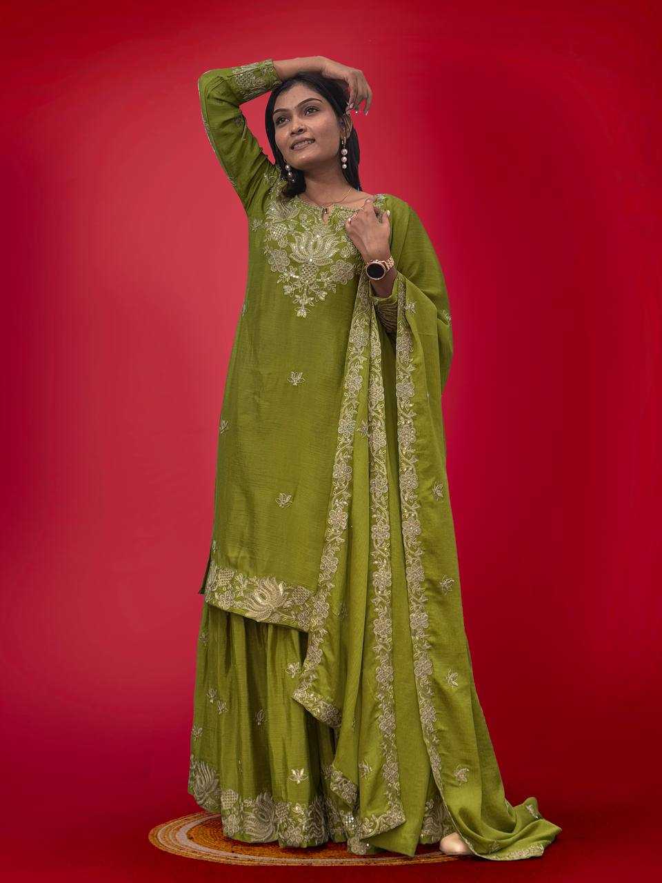 Ynf Chinon Silk KESH228 587 Suits & Dresses Wholesale Sharara Salwar Suits Embroidery Suits Ladies Silk Suit Manufacturer