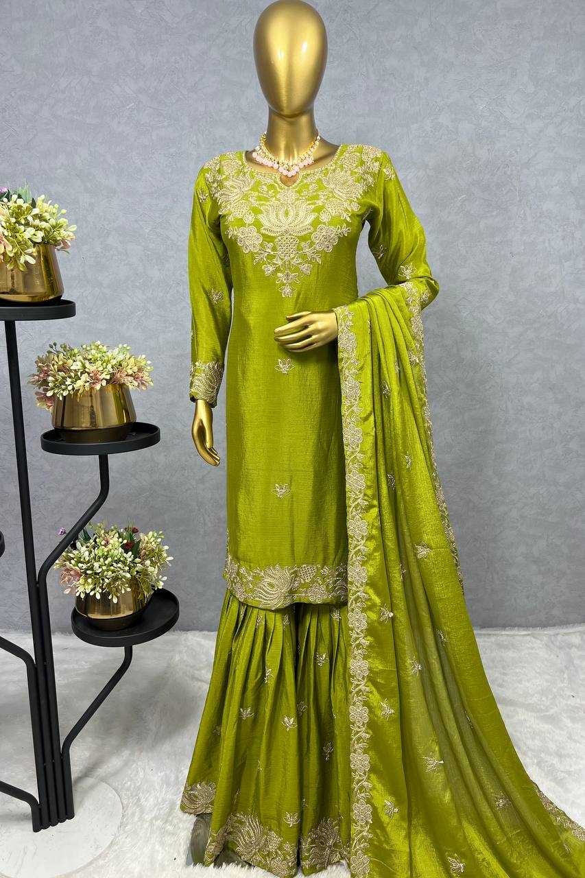 Ynf Chinon Silk KESH228 587 Suits & Dresses Wholesale Sharara Salwar Suits Embroidery Suits Ladies Silk Suit Manufacturer