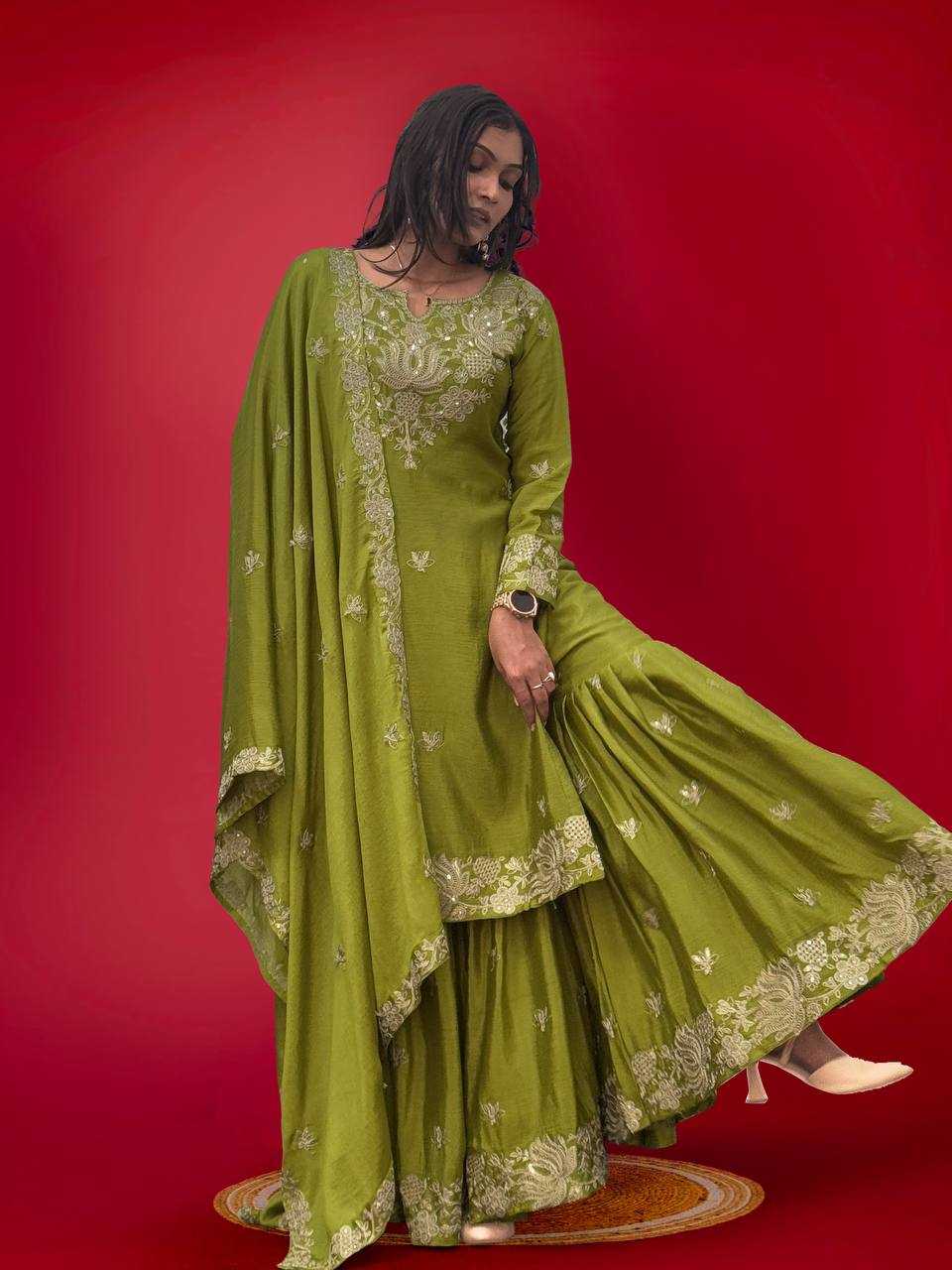 Ynf Chinon Silk KESH228 587 Suits & Dresses Wholesale Sharara Salwar Suits Embroidery Suits Ladies Silk Suit Manufacturer