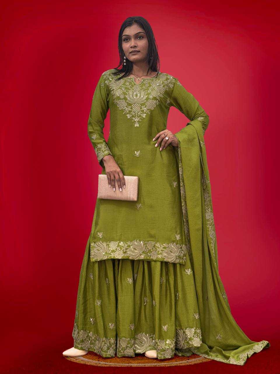 Ynf Chinon Silk KESH228 587 Suits & Dresses Wholesale Sharara Salwar Suits Embroidery Suits Ladies Silk Suit Manufacturer