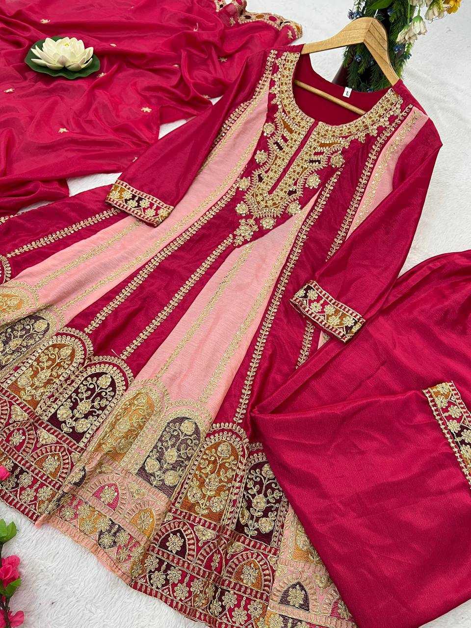 Ynf Chinon Silk KESH399 3145 Suits & Dresses Wedding Collections Festive Collections Wholesale Embroidery Suits Silk Suits Party Wear Dresses Manufacturer