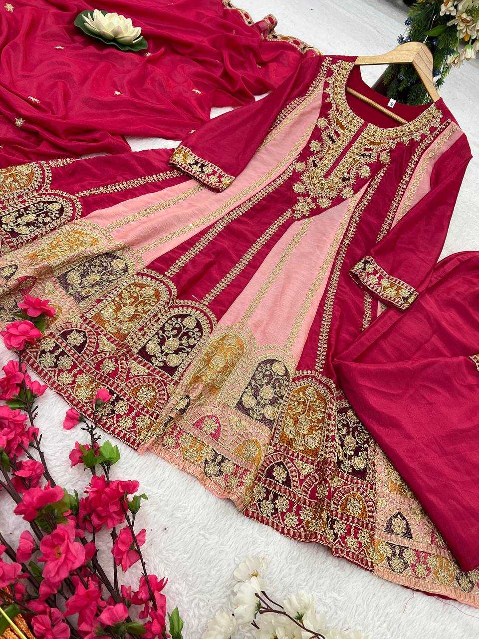 Ynf Chinon Silk KESH399 3145 Suits & Dresses Wedding Collections Festive Collections Wholesale Embroidery Suits Silk Suits Party Wear Dresses Manufacturer