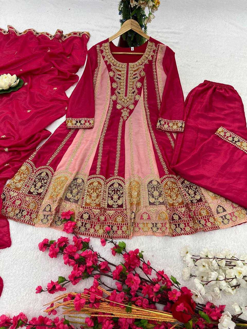 Ynf Chinon Silk KESH399 3145 Suits & Dresses Wedding Collections Festive Collections Wholesale Embroidery Suits Silk Suits Party Wear Dresses Manufacturer