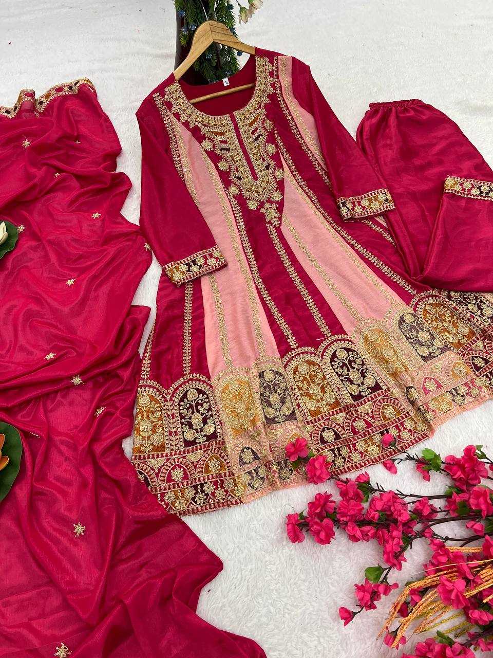 Ynf Chinon Silk KESH399 3145 Suits & Dresses Wedding Collections Festive Collections Wholesale Embroidery Suits Silk Suits Party Wear Dresses Manufacturer