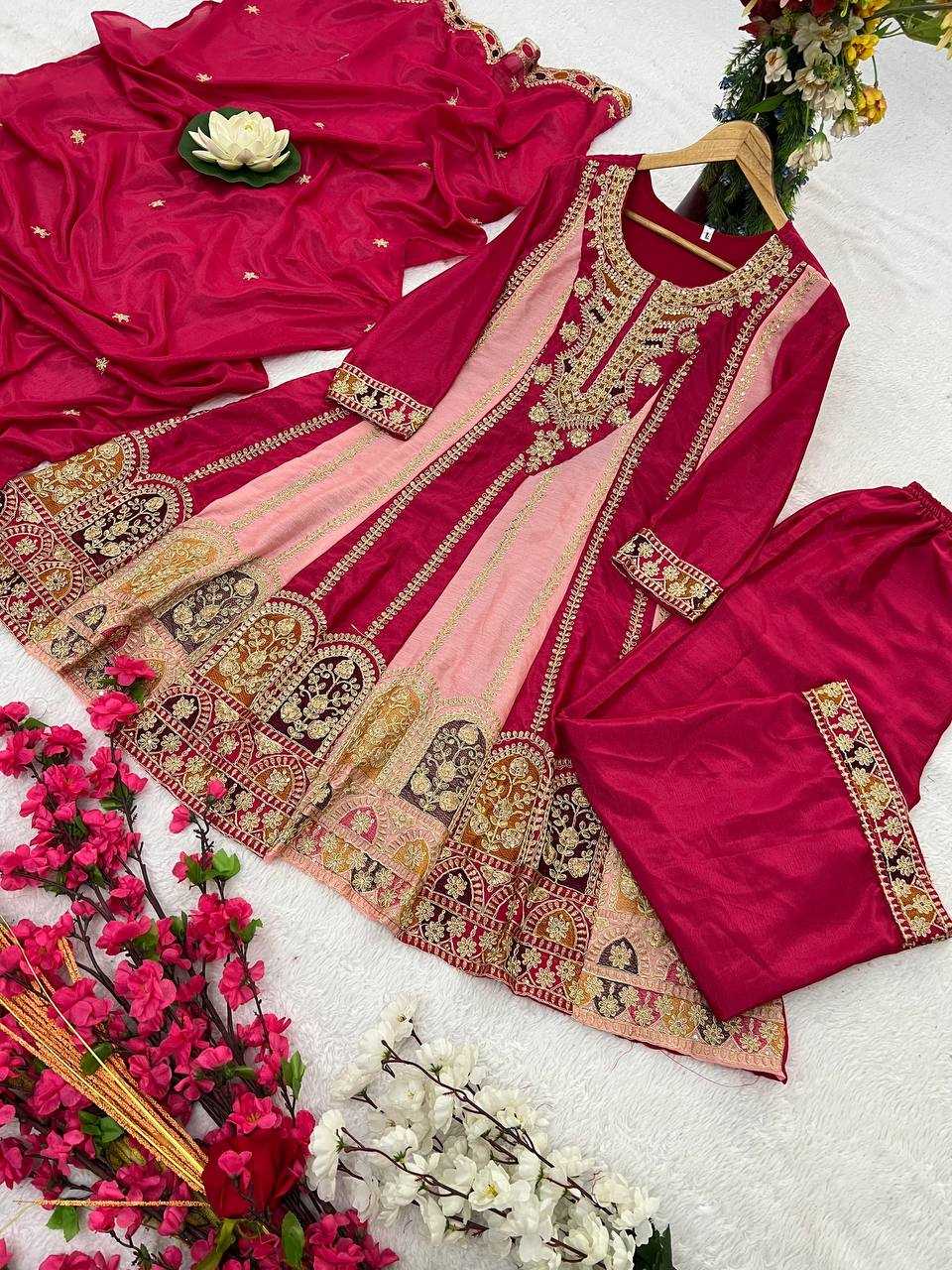 Ynf Chinon Silk KESH399 3145 Suits & Dresses Wedding Collections Festive Collections Wholesale Embroidery Suits Silk Suits Party Wear Dresses Manufacturer