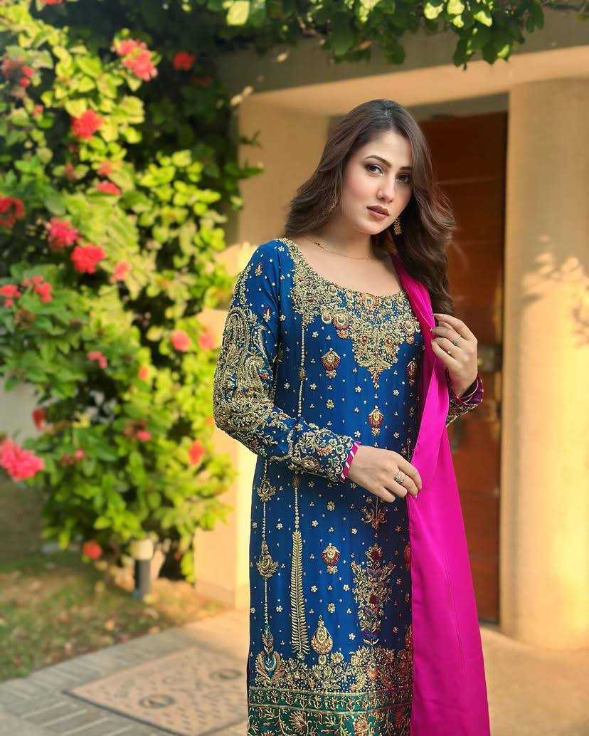 Ynf Chinon Silk RIN138 1344 Suits & Dresses Wedding Collections Festive Collections Wholesale Zari Work Suit Designer dresses Embroidered Dresses Manufacturer