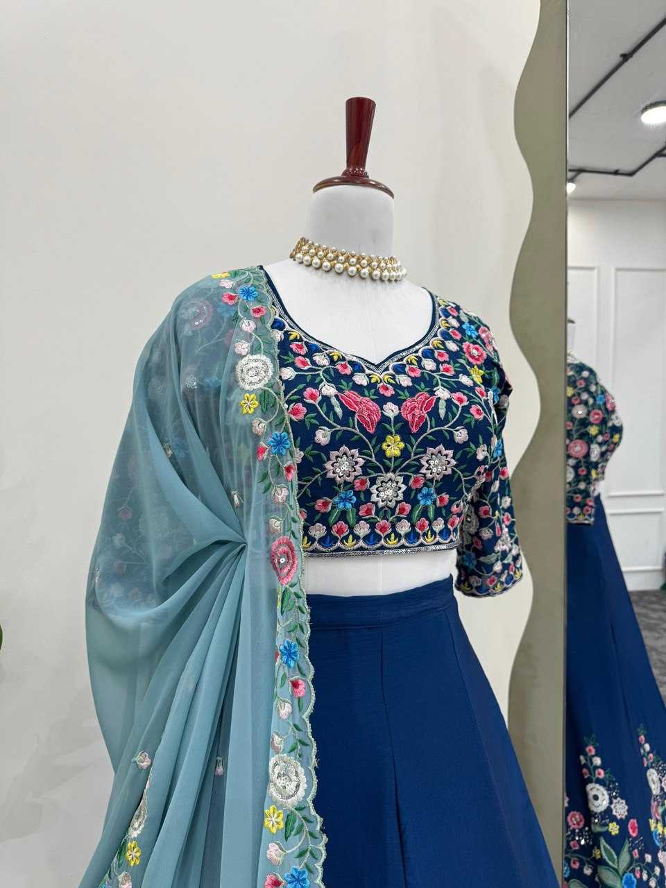 Ynf Chinon Silk RIN162 328 Lehengas Wedding Collections Festive Collections Wholesale Silk Lehenga Thread Work Lehenga Sequins Lehenga Manufacturer