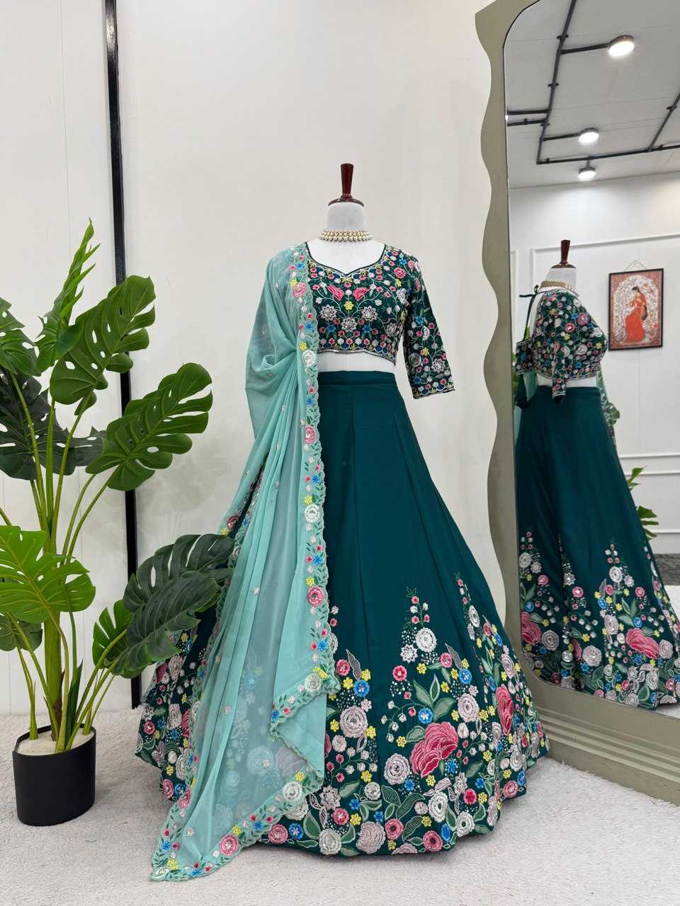 Ynf Chinon Silk RIN162 328 Lehengas Wedding Collections Festive Collections Wholesale Silk Lehenga Thread Work Lehenga Sequins Lehenga Manufacturer