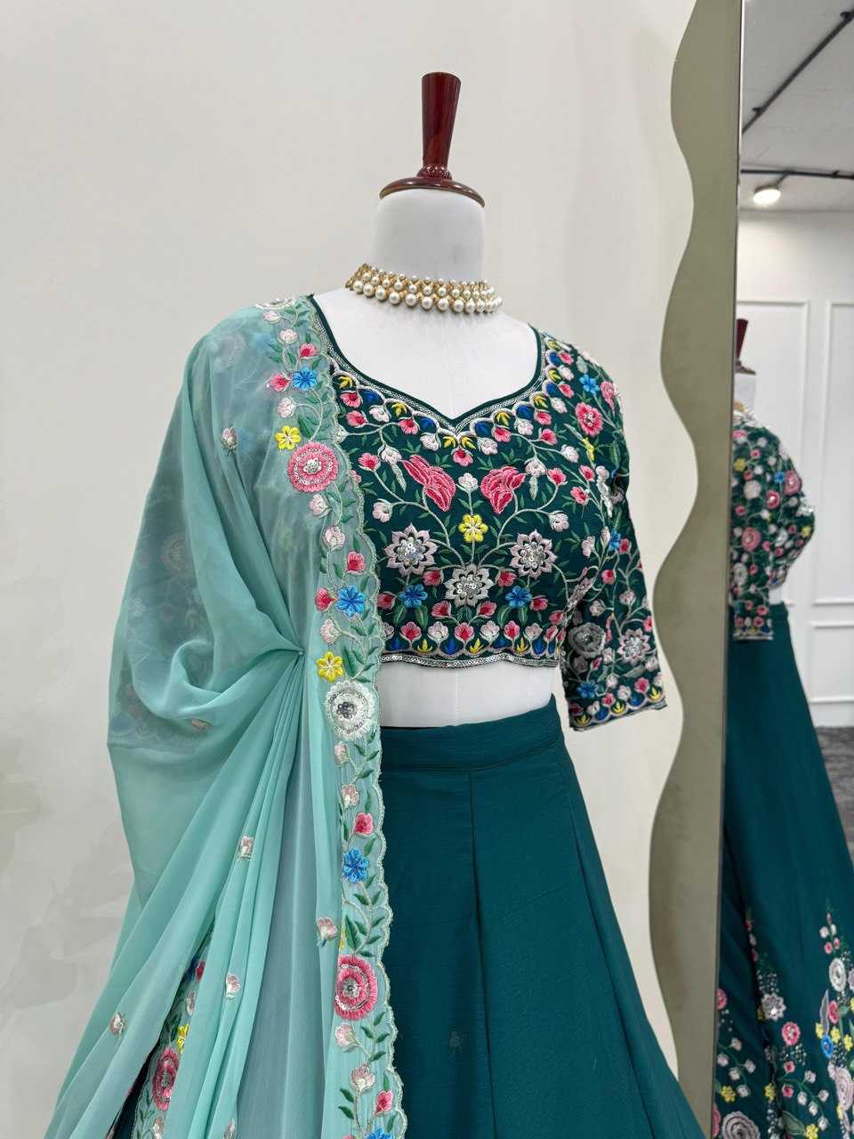 Ynf Chinon Silk RIN162 328 Lehengas Wedding Collections Festive Collections Wholesale Silk Lehenga Thread Work Lehenga Sequins Lehenga Manufacturer