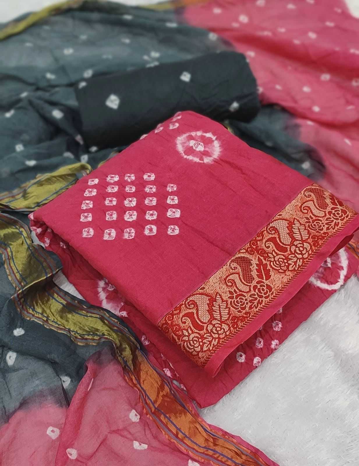 Ynf Cotton Bandhni KESH197 MUMTAZ Sarees Rakhi Collections Onam Sarees Wholesale Jacquard Saree Cotton Sarees Bandhani Sarees Manufacturer