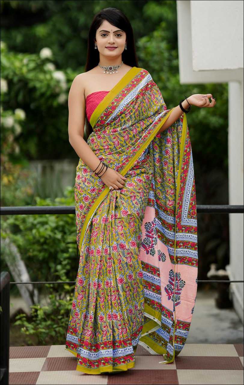 Ynf Cotton KESH224 Miss Juliana Sarees Wholesale Fancy Sarees Block Print Sarees Cotton Sarees Manufacturer