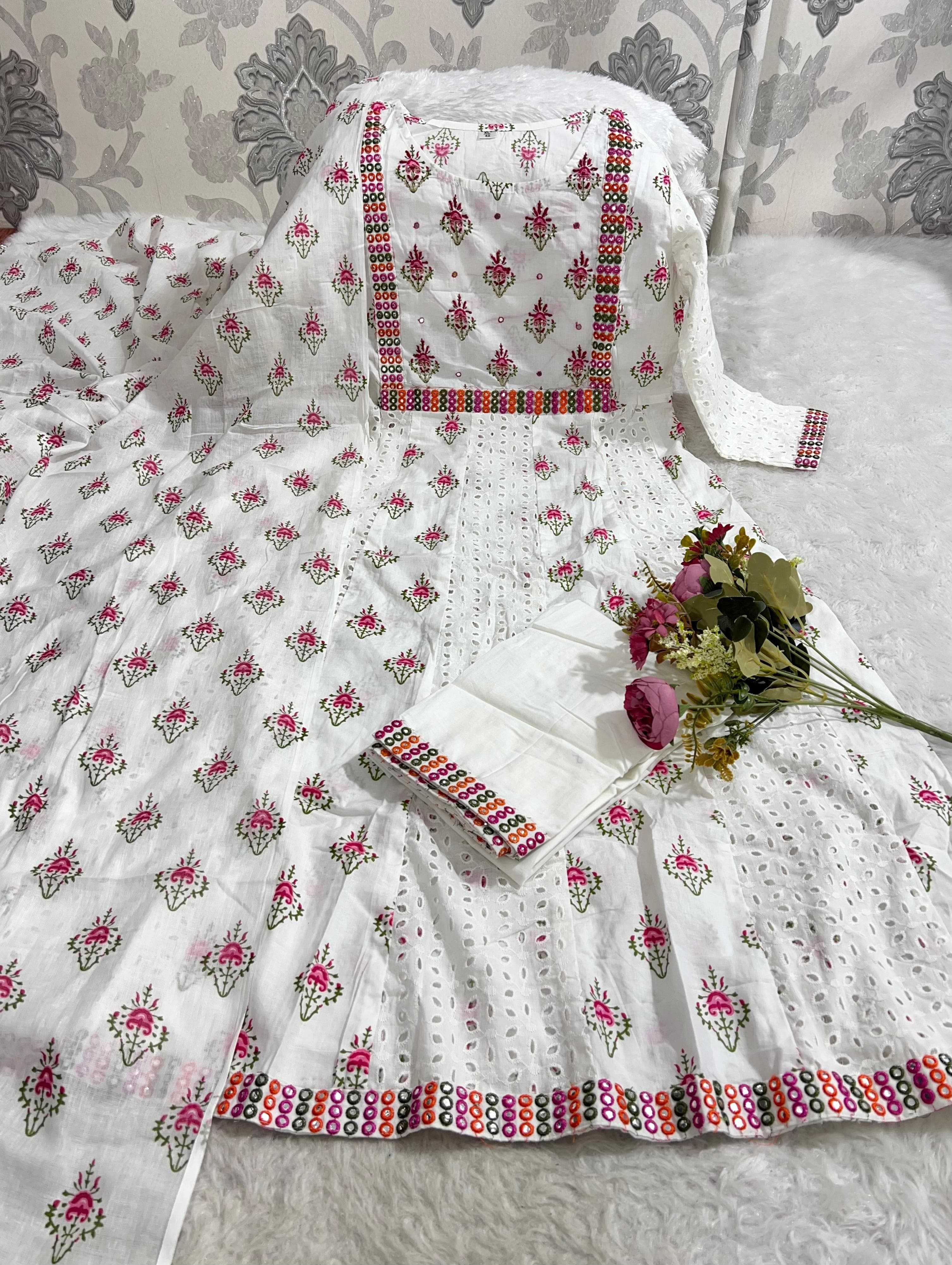 Ynf Cotton KESH253 SNF07 Kurti Wedding Collections Festive Collections Wholesale Anarkali Kurtis Embroidered Kurtis Chikankari Kurtis Manufacturer