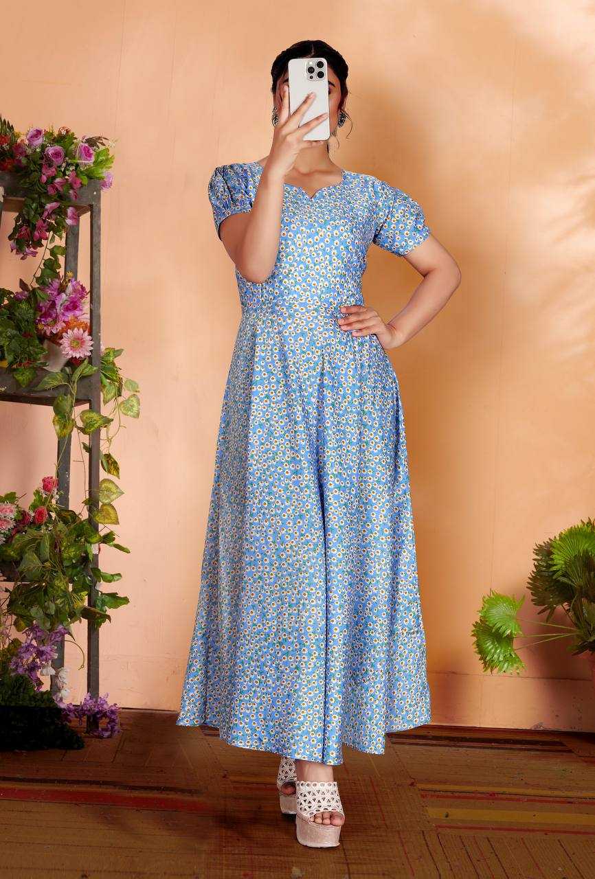 Ynf Cotton KESH312 FNG01 Gowns Wholesale Printed Gowns Party Gowns Party Wear Gowns Manufacturer