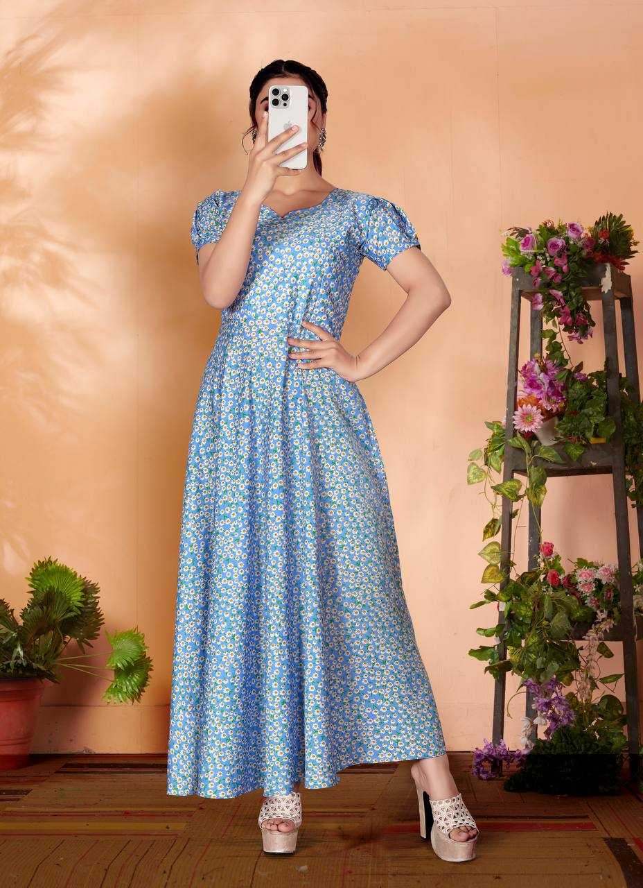 Ynf Cotton KESH312 FNG01 Gowns Wholesale Printed Gowns Party Gowns Party Wear Gowns Manufacturer