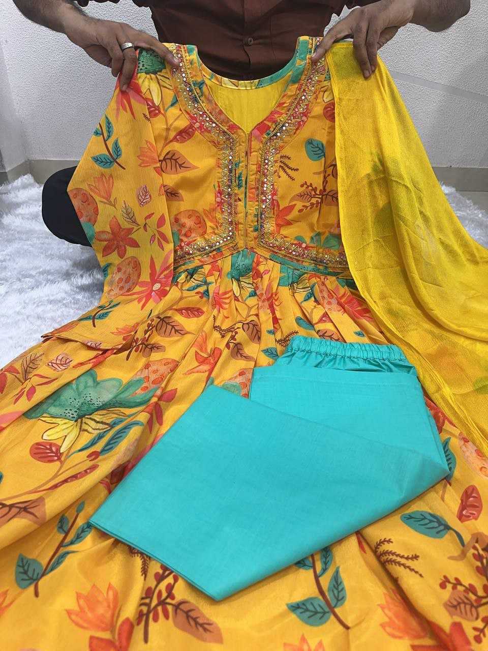 Ynf Cotton KESH352 KVD 04 Gowns Wholesale Printed Gowns Anarkali Gown Party Gowns Manufacturer