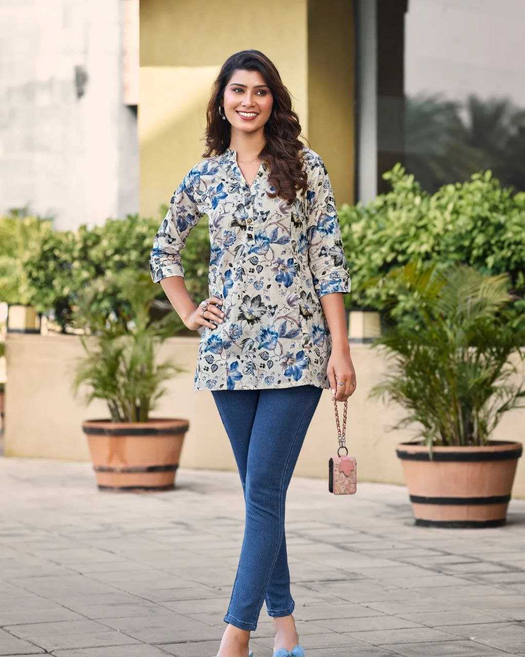 Ynf Cotton KESH354 GMR19 Kurti Wholesale Festive Kurtis Short Kurtis Printed Kurtis Manufacturer