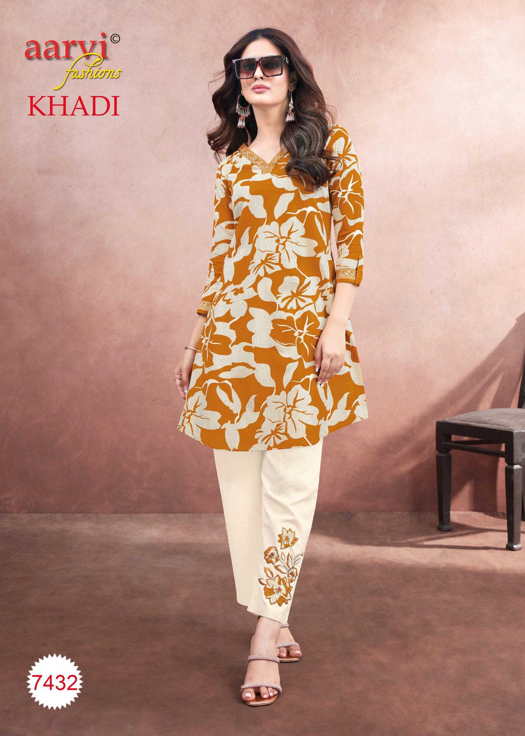 Ynf Cotton KESH443 AARVI-KHADI VOL 1 Setwise Collections Wholesale Kurtis Catalogs Manufacturer