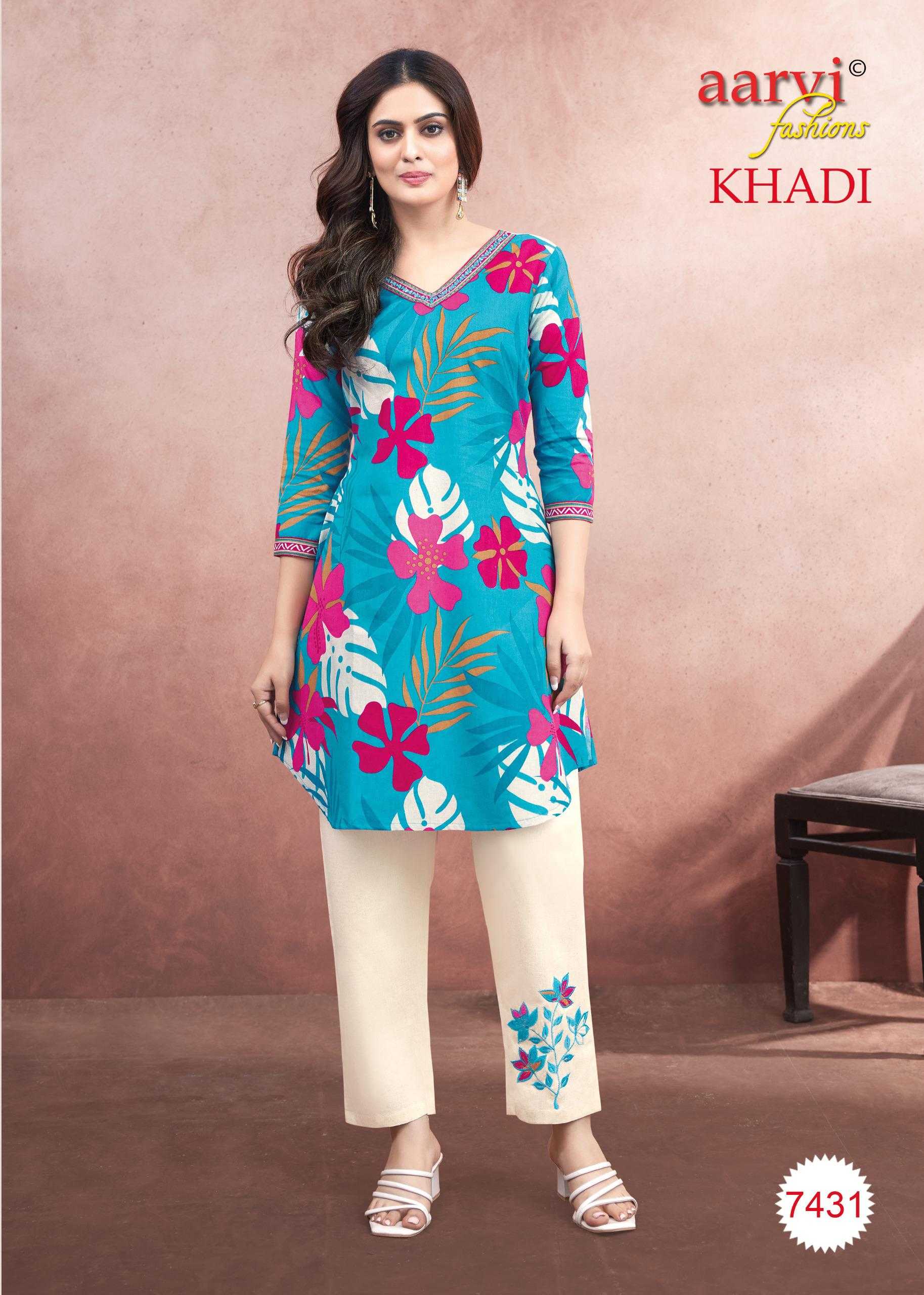 Ynf Cotton KESH443 AARVI-KHADI VOL 1 Setwise Collections Wholesale Kurtis Catalogs Manufacturer