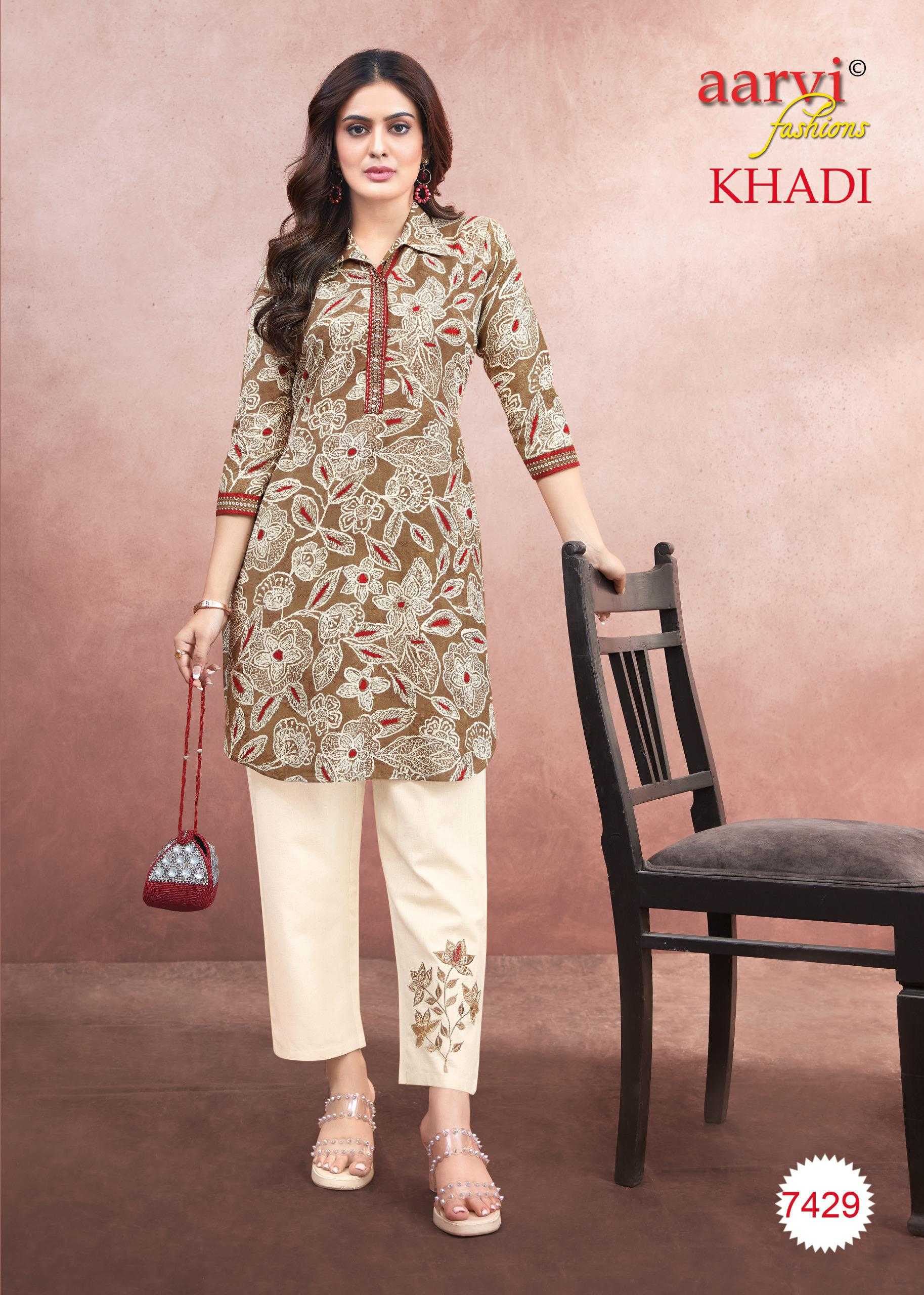 Ynf Cotton KESH443 AARVI-KHADI VOL 1 Setwise Collections Wholesale Kurtis Catalogs Manufacturer