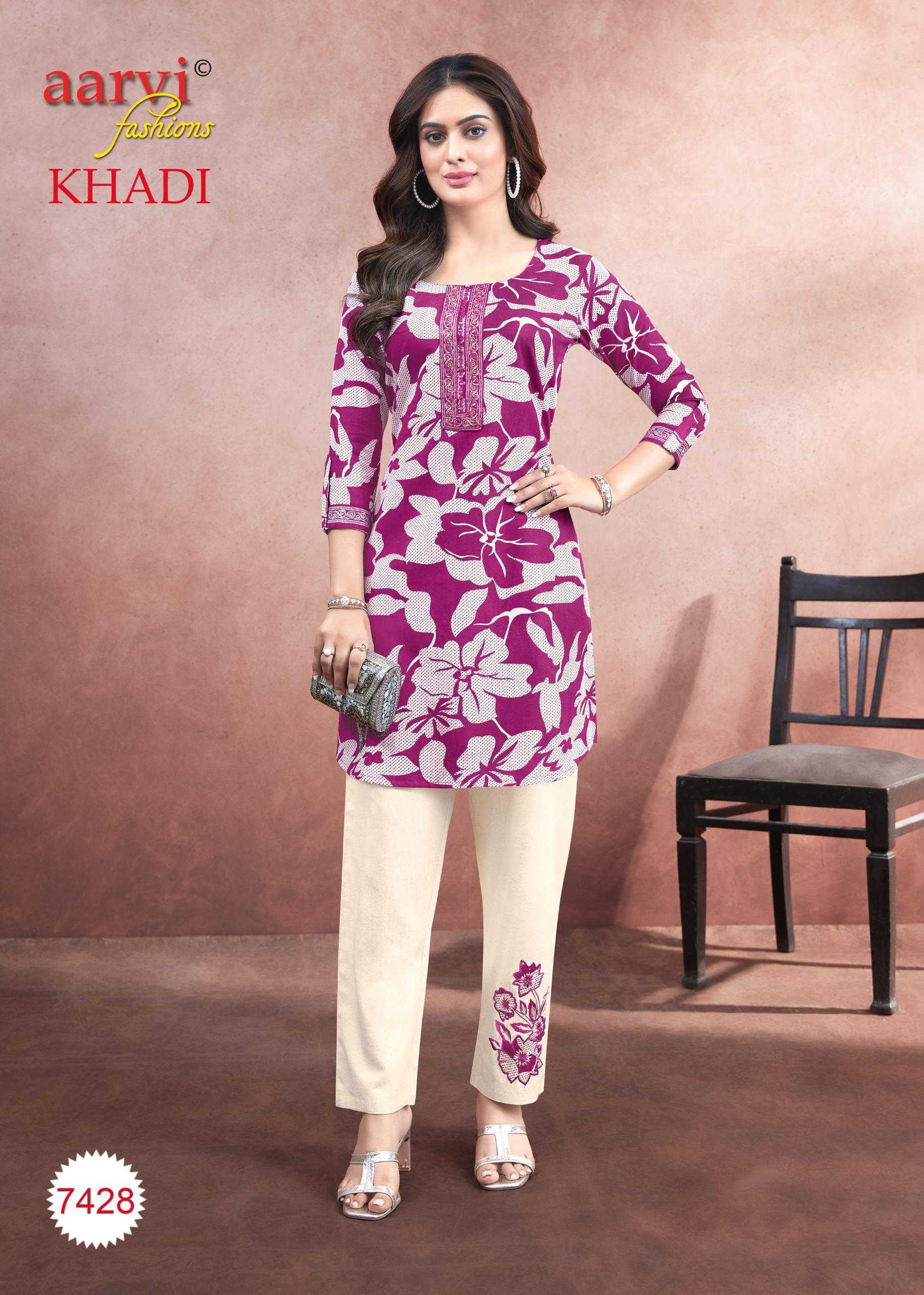 Ynf Cotton KESH443 AARVI-KHADI VOL 1 Setwise Collections Wholesale Kurtis Catalogs Manufacturer