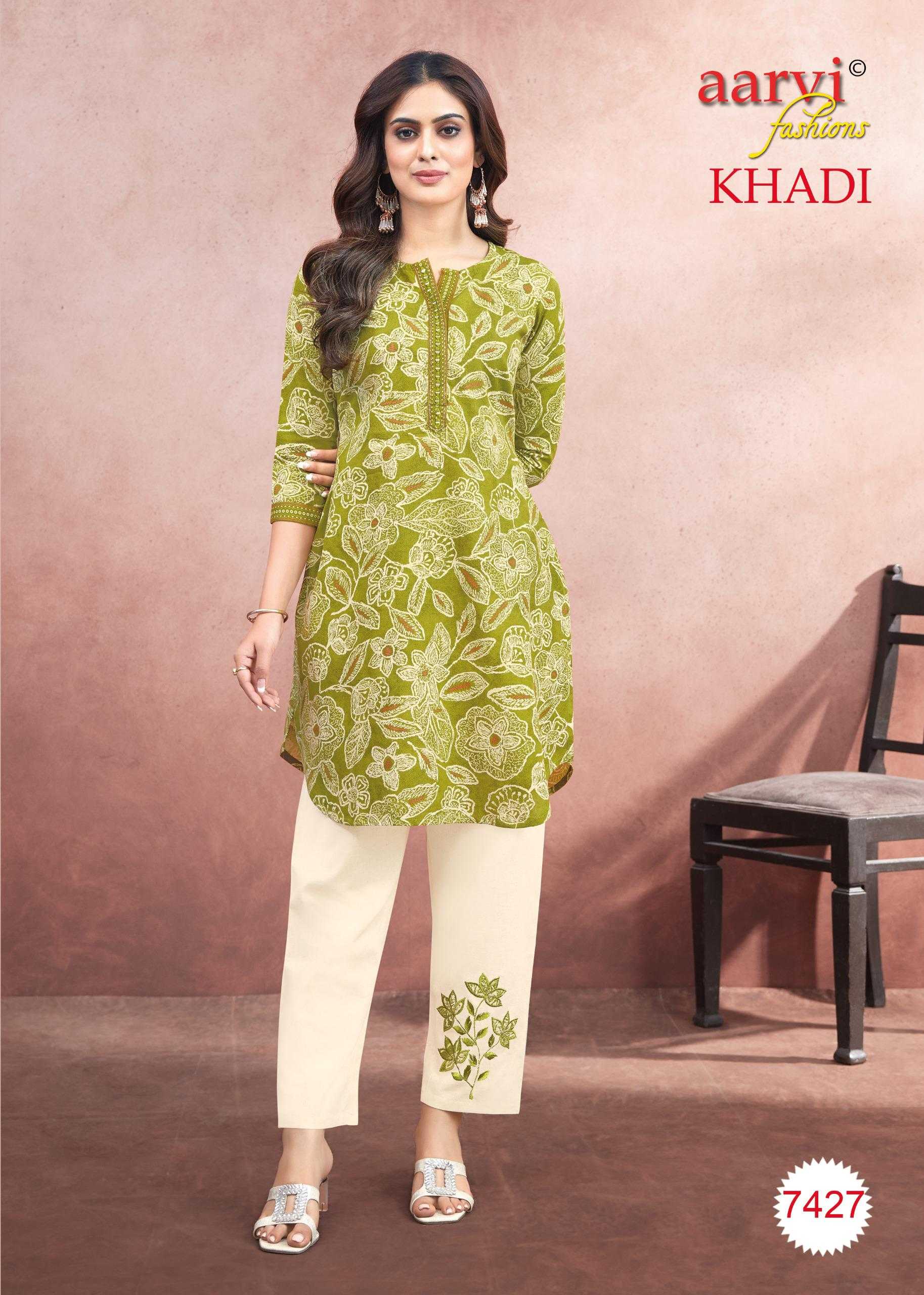 Ynf Cotton KESH443 AARVI-KHADI VOL 1 Setwise Collections Wholesale Kurtis Catalogs Manufacturer