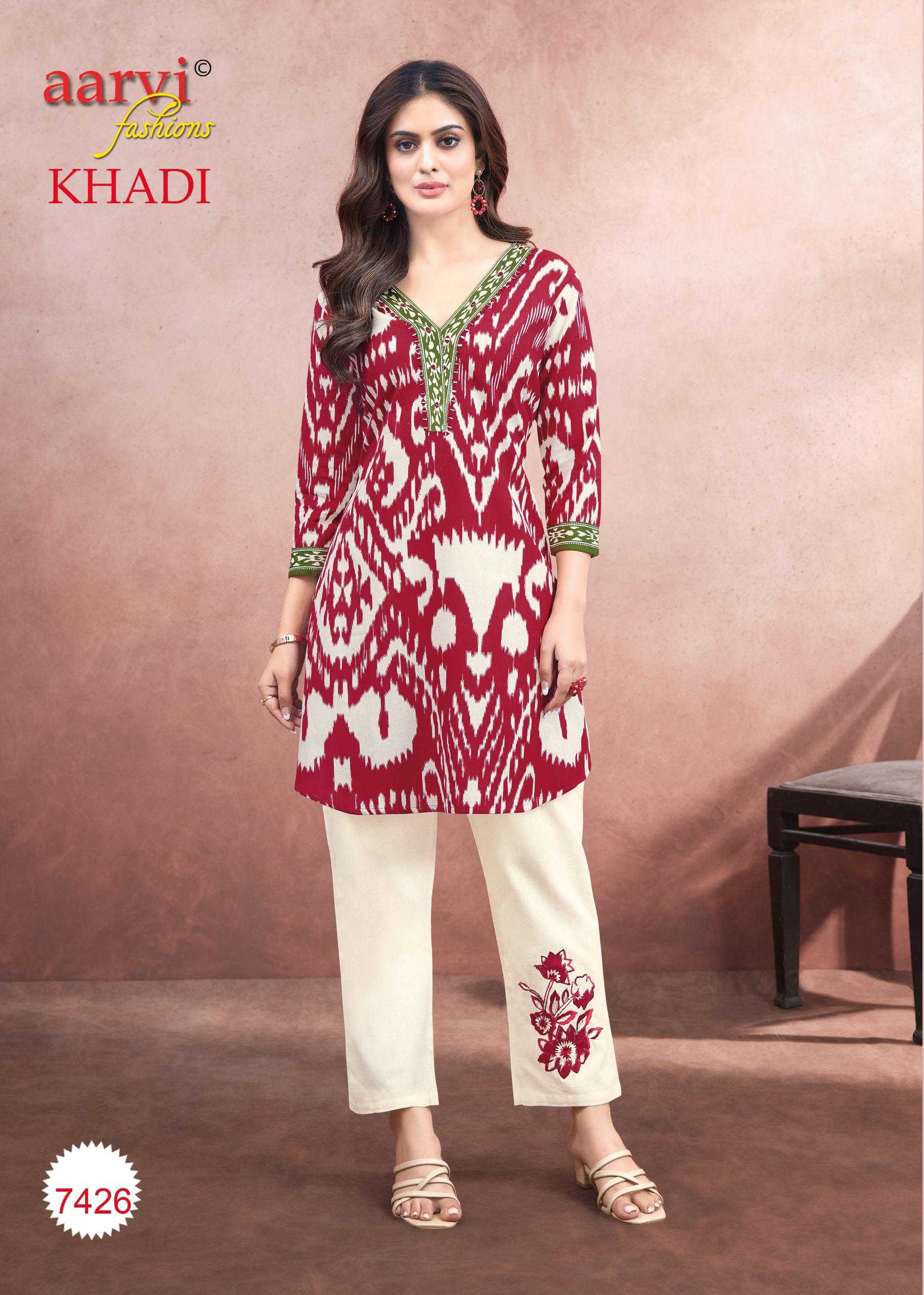 Ynf Cotton KESH443 AARVI-KHADI VOL 1 Setwise Collections Wholesale Kurtis Catalogs Manufacturer