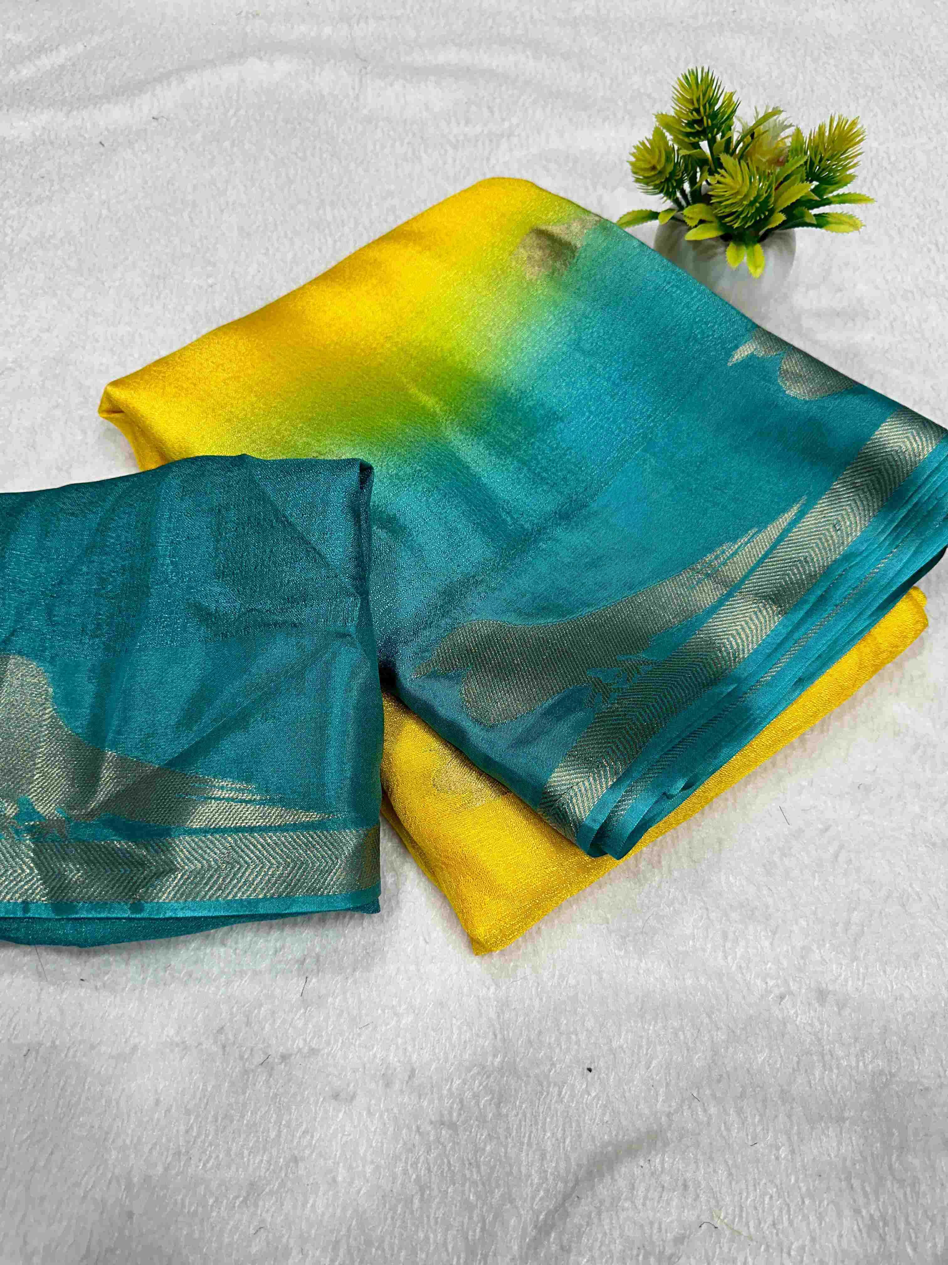 Ynf Crepe Silk RIN104 Parrot Sarees Silk Sarees Festive Collections Wholesale Party Wear Sarees Crepe Silk Saree Sarees With Blouse Manufacturer