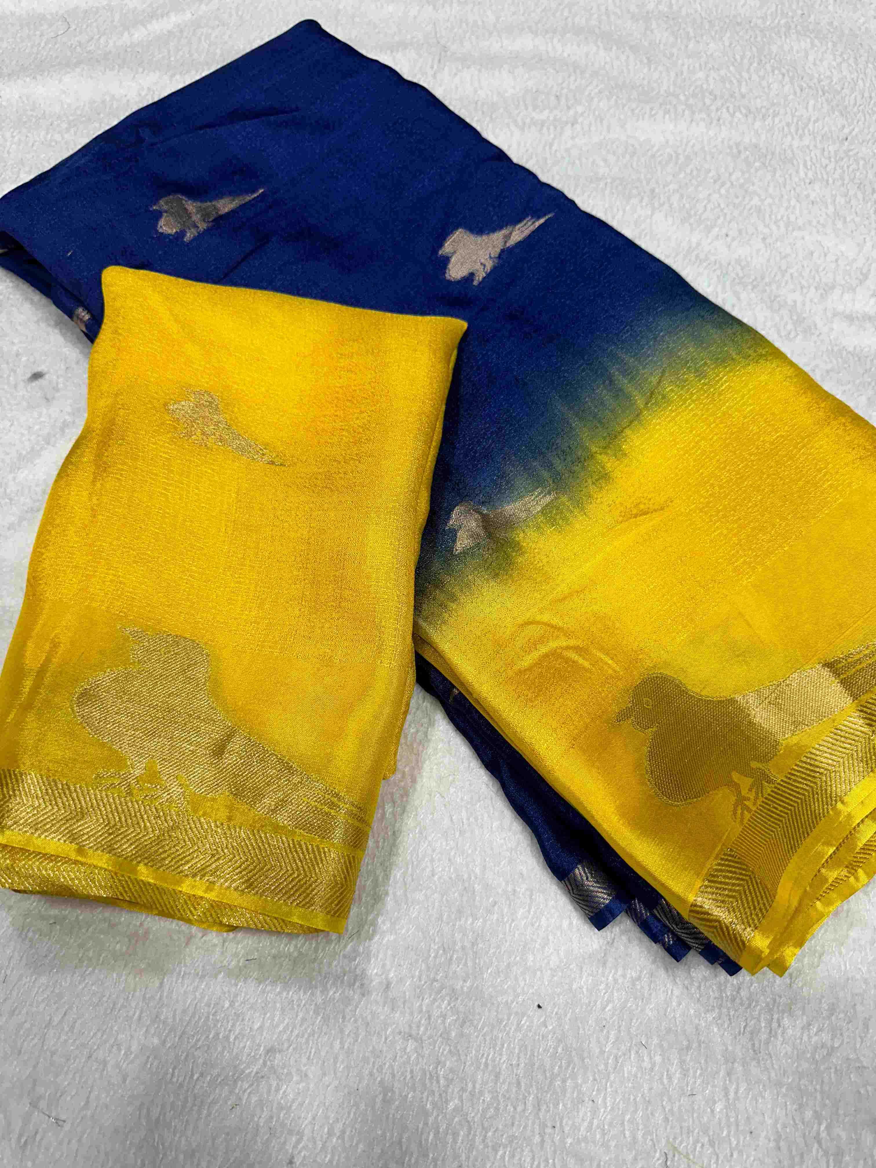 Ynf Crepe Silk RIN104 Parrot Sarees Silk Sarees Festive Collections Wholesale Party Wear Sarees Crepe Silk Saree Sarees With Blouse Manufacturer