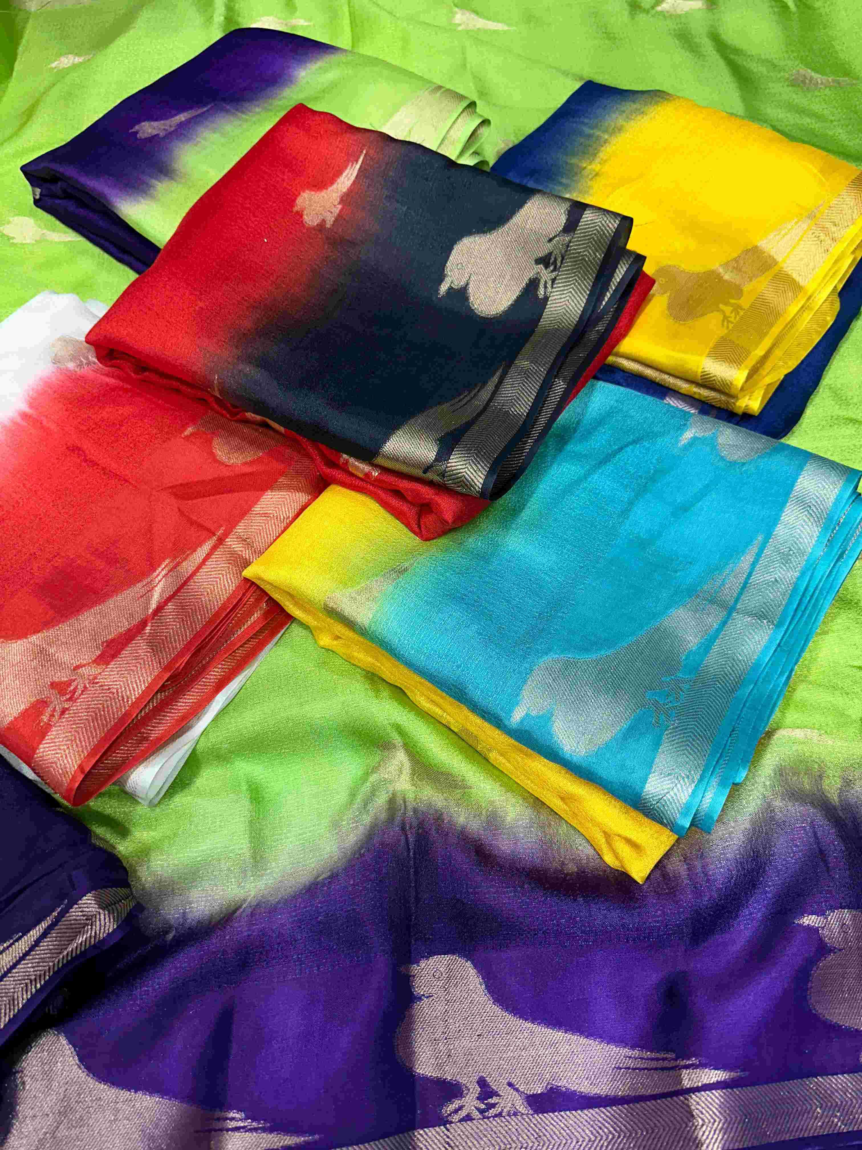 Ynf Crepe Silk RIN104 Parrot Sarees Silk Sarees Festive Collections Wholesale Party Wear Sarees Crepe Silk Saree Sarees With Blouse Manufacturer