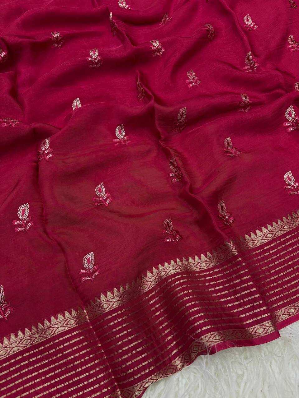 Ynf Crepe Silk RIN124 Tilak Viscose Crepe Saree Sarees Wedding Collections Festive Collections Wholesale Jacquard Saree Viscose Saree Sarees With Blouse Manufacturer