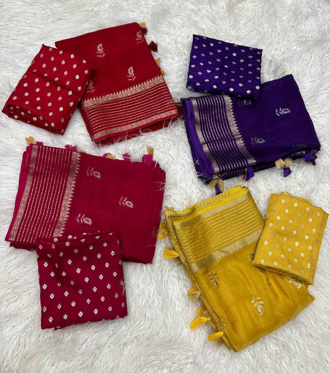 Ynf Crepe Silk RIN124 Tilak Viscose Crepe Saree Sarees Wedding Collections Festive Collections Wholesale Jacquard Saree Viscose Saree Sarees With Blouse Manufacturer