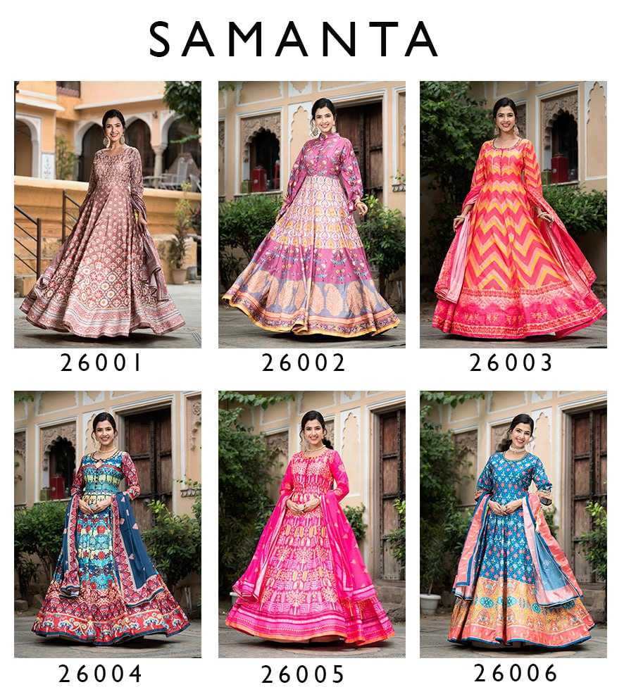 Ynf Dola Silk RIN131 SAMANTA Gowns Wholesale Printed Gowns Silk Gowns Gown With Belt Manufacturer