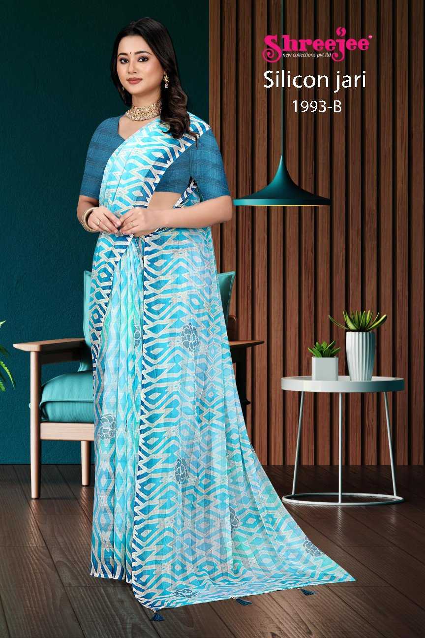 Ynf Fancy KESH441 SILICON JARI-1993 Setwise Collections Wholesale Printed Sarees Catalogs Manufacturer