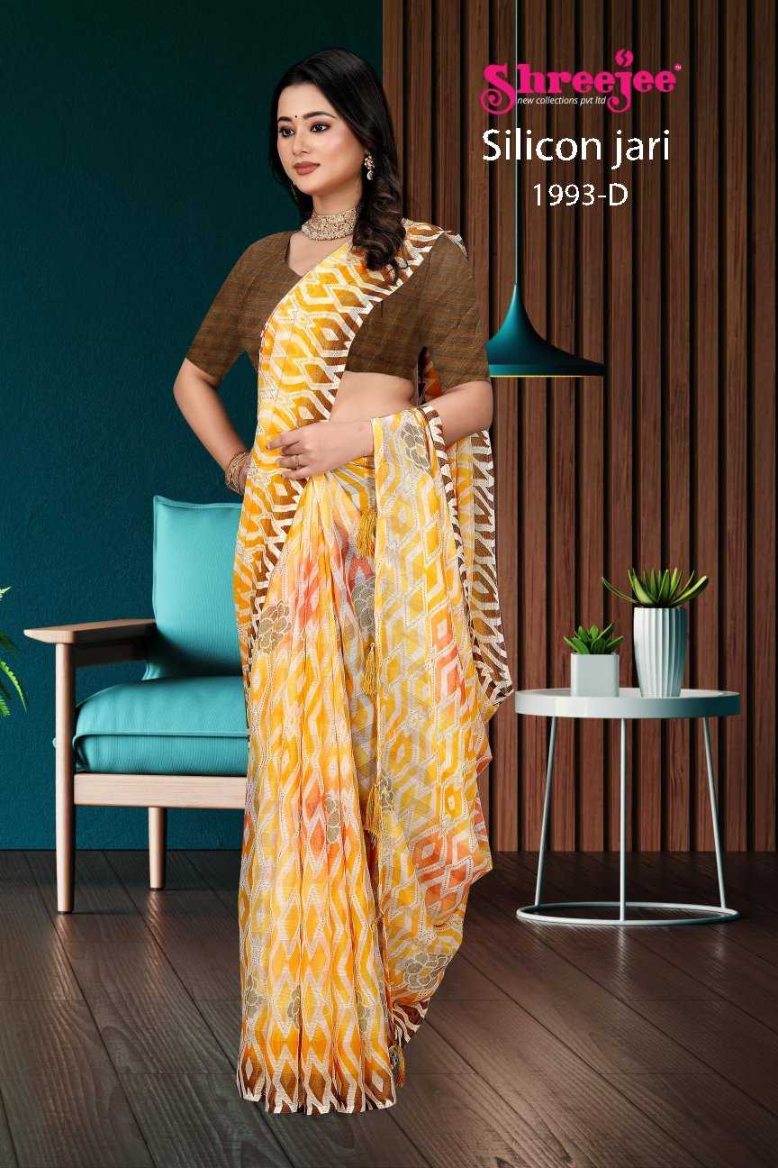 Ynf Fancy KESH441 SILICON JARI-1993 Setwise Collections Wholesale Printed Sarees Catalogs Manufacturer