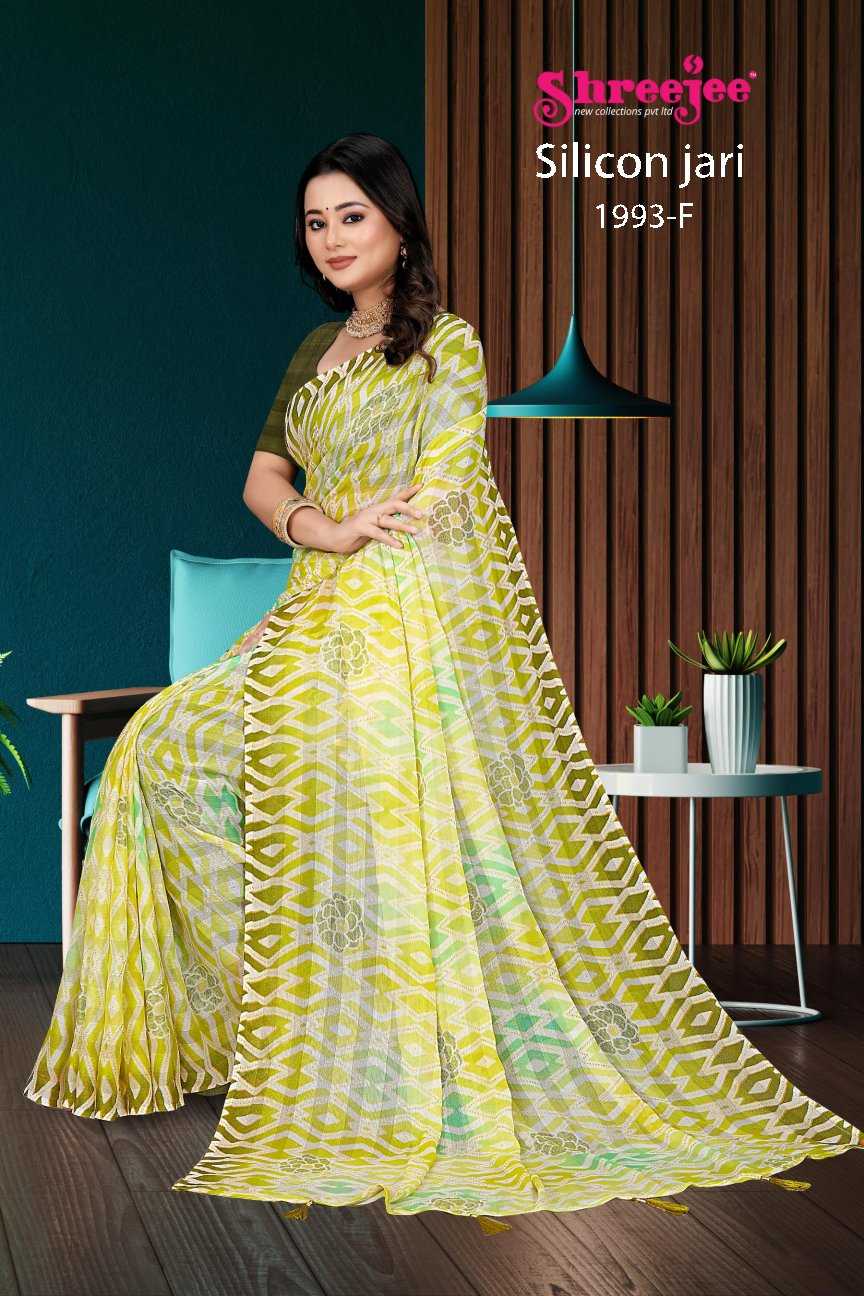 Ynf Fancy KESH441 SILICON JARI-1993 Setwise Collections Wholesale Printed Sarees Catalogs Manufacturer