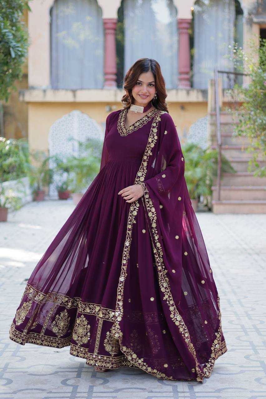 Ynf Faux Blooming RIN132 9217 Gowns Diwali Collections Wedding Collections Wholesale Embroidery Gowns Gown With Dupatta Wedding Outfits Manufacturer